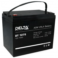 Аккумулятор Delta DT 1275 12В 75Ач 259x169x213 мм Прямая (+-) Аккумулятор Delta DT 1275 12В 75Ач 259x169x213 мм Прямая (+-)